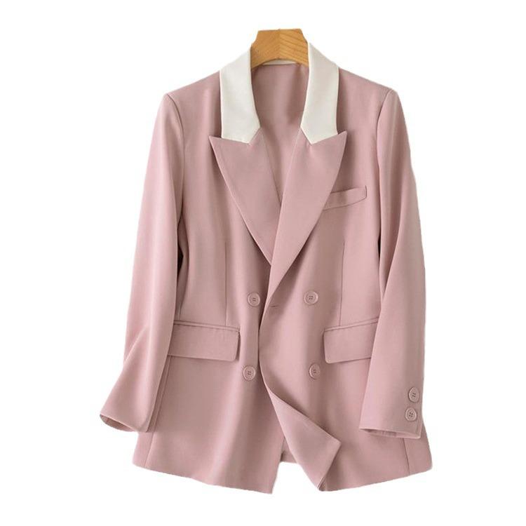 Casual Suit Jacket for Women Coat Spring Autumn Korean Fashion Loose Fit Blazer Ladies Office Red Pink Blazer Suit