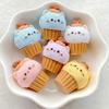 5pcs Kawaii Cute 3D Cartoon Three-dimensional Cat Ice Cream Resin Scrapbook Figurines DIY Home Decor Crafts