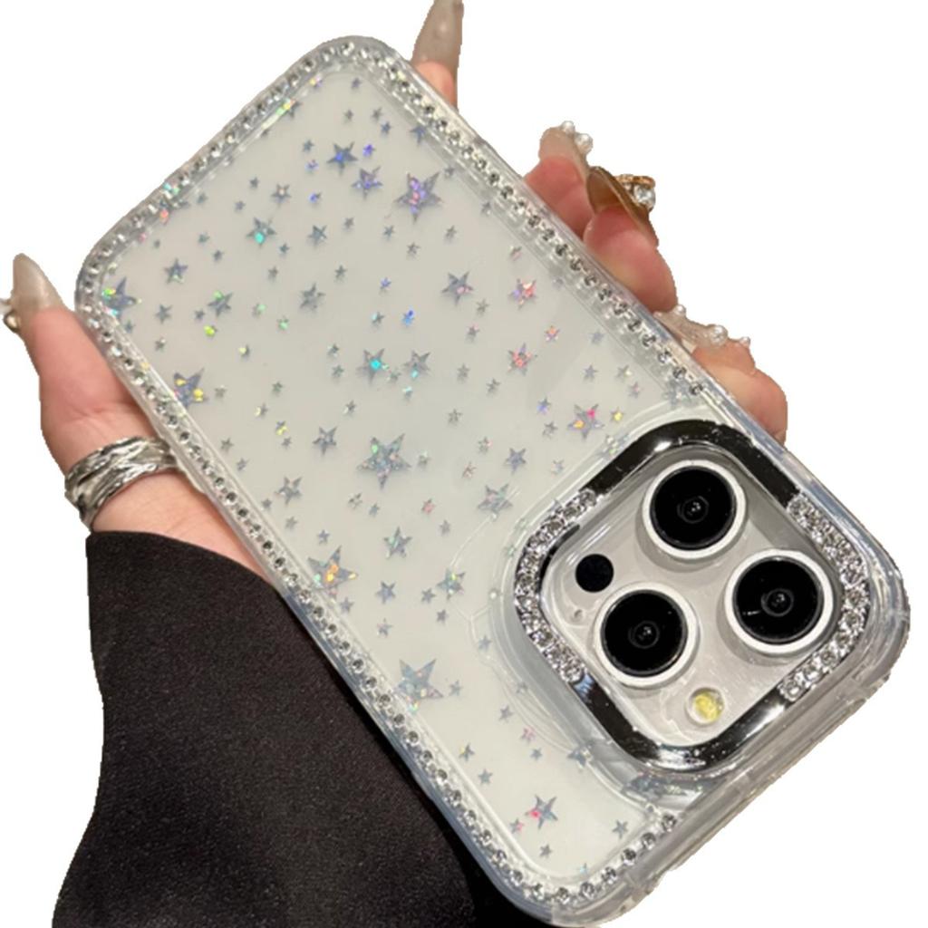 Laser Star Sparkling Diamond Case for Apple 17PROMAX Protective Cover Translucent Internet Celebrity Inlaid Rhinestone Mobile Phone Case