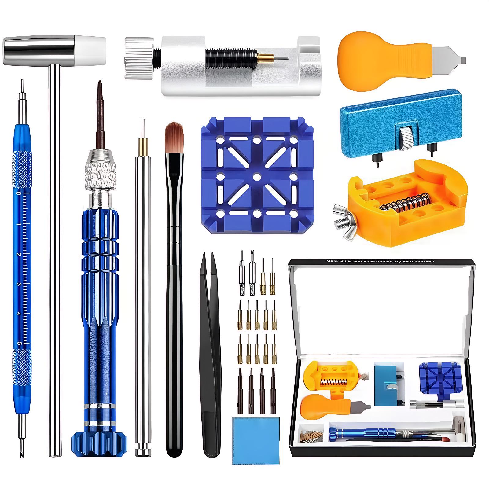 30-Piece Watch Repair Tool Kit: Case Opener & Disassembly Set