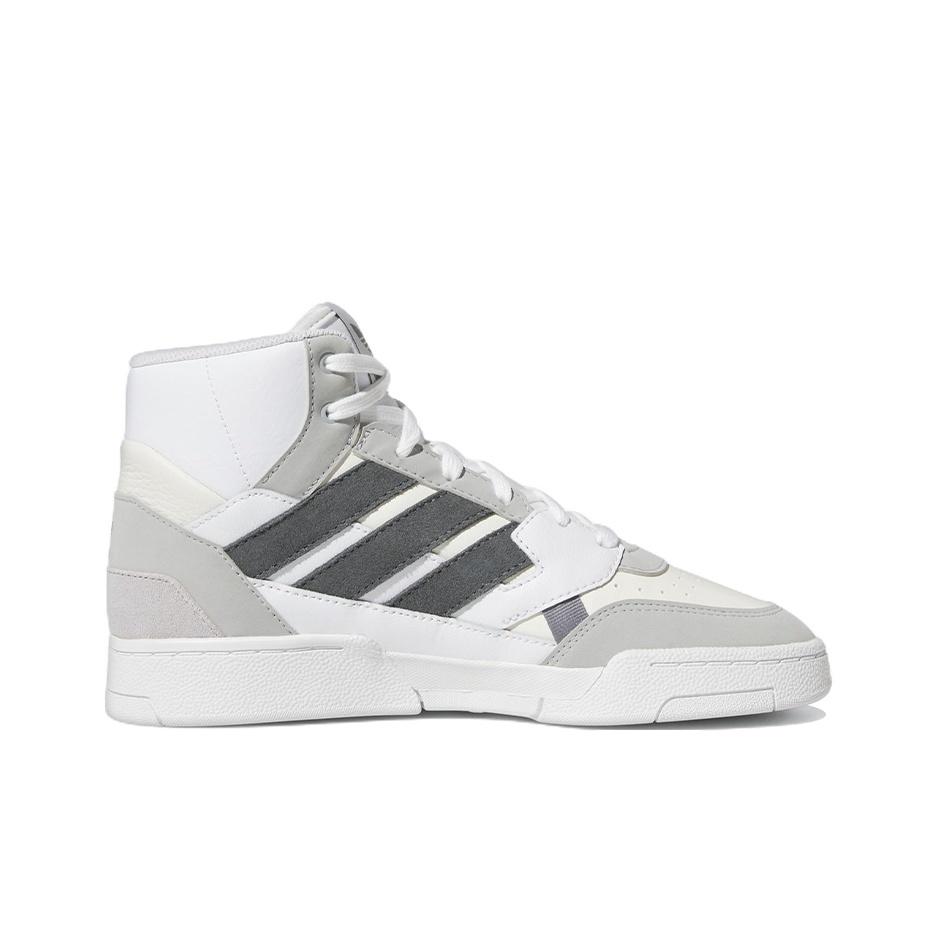 adidas Originals Drop Step Leather Comfortable Trendy Slip Resistant Durable Lightweight High Top Skate Shoes Women Sneaker White Gray FZ5718
