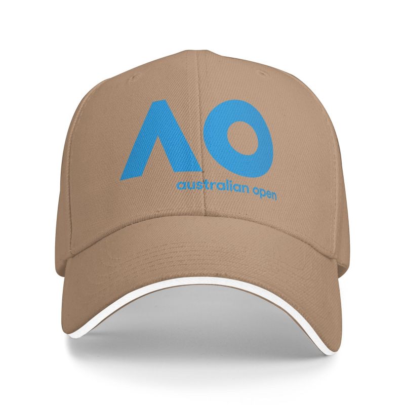 Australian Open AO Print Baseballová čepice Pánská Dámská Venkovní Cestovní Sluneční Kšiltovka Prodyšné Sendvičové Klobouky Táta Klobouk Golfový Klobouk