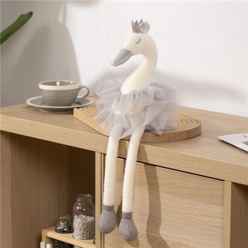 

Sweet Crown Three Color Swan Flamingo Doll Cloth Doll Plush Toy Cute Crown Swan Doll 40cm сірий колір