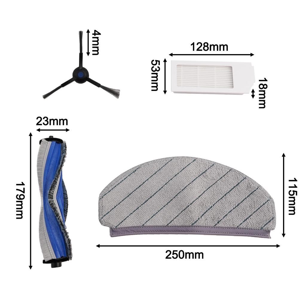 1 Set For Ecovacs For Deebot N20 / N20 PLUS / N20 For PRO PLUS Vacuum Cleaner Kits Main Side Brush Filter Mop Cloth Kit