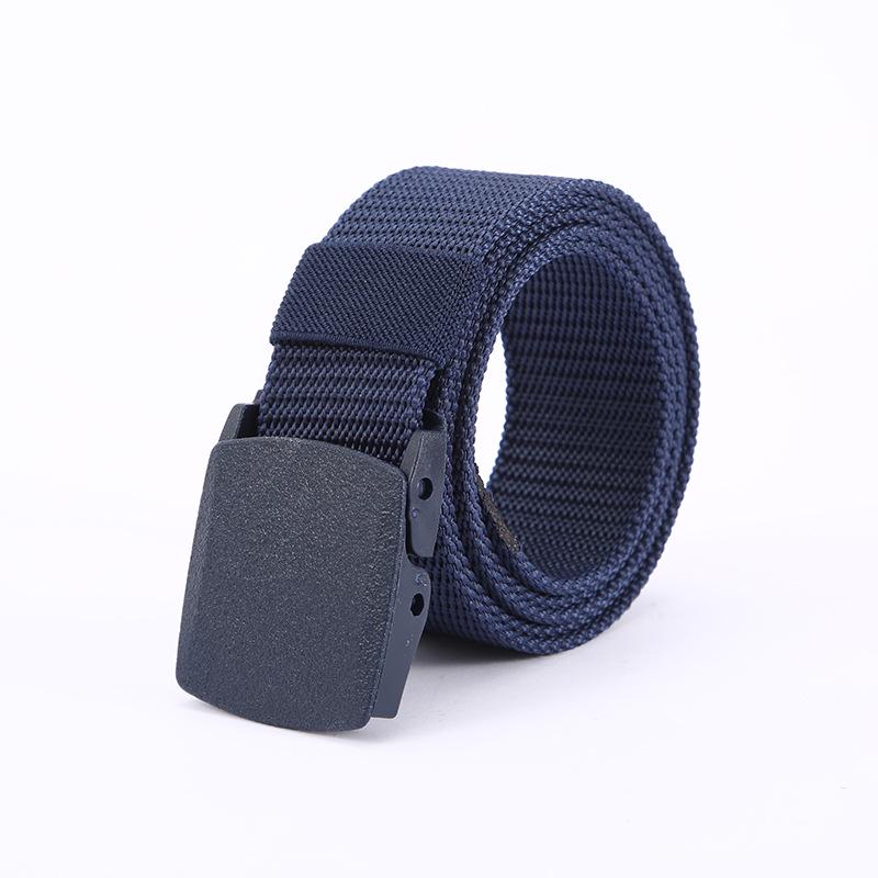 Unisex Canvas Belt with Automatic Buckle - Military Training, Casual Jeans, No-Metal Design
