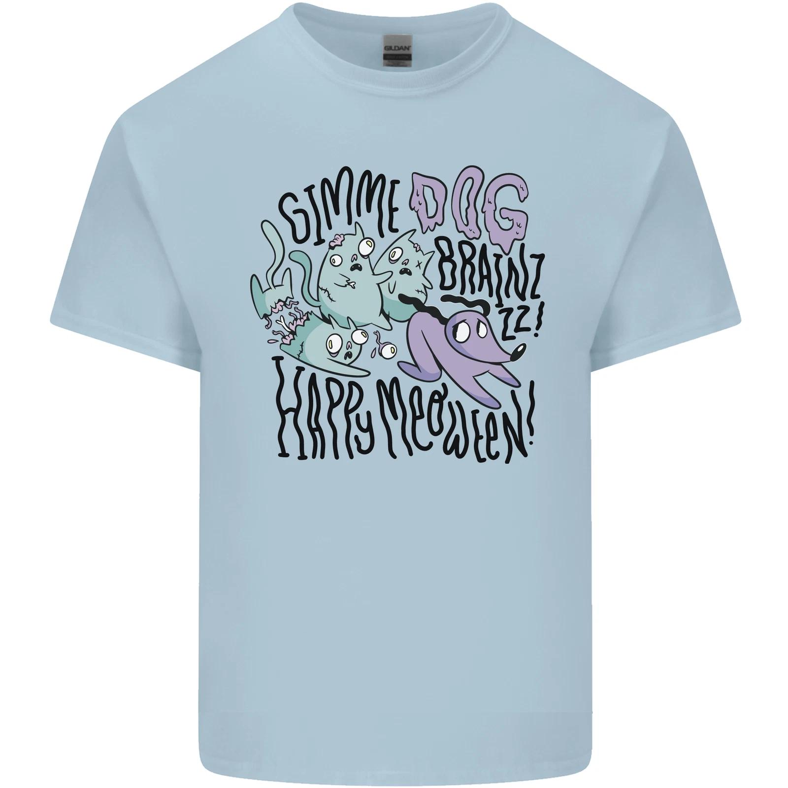 

Zombie Cats Funny Halloween Dog Brains Kids T-Shirt Childrens M