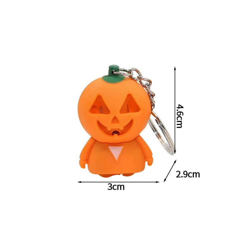 Halloween Rocking Keychain Toys Pumpkin Black Cat Acrylic Bag Pendant Backpack Mobile Phone Charm Holiday Party Kids Funny Gifts