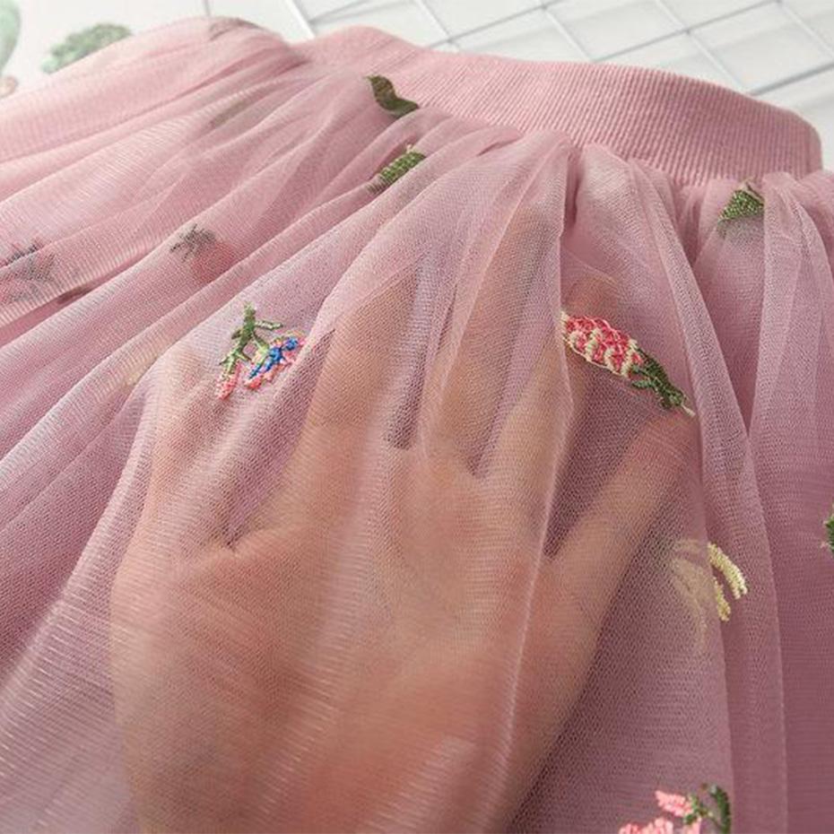 Tjejkjol Barnkjol Pertinekjol Sommar Mesh Princess Dress Girl Spring