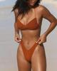 2024 Strappy Solid Color Padded Push-Up Bikini for Women