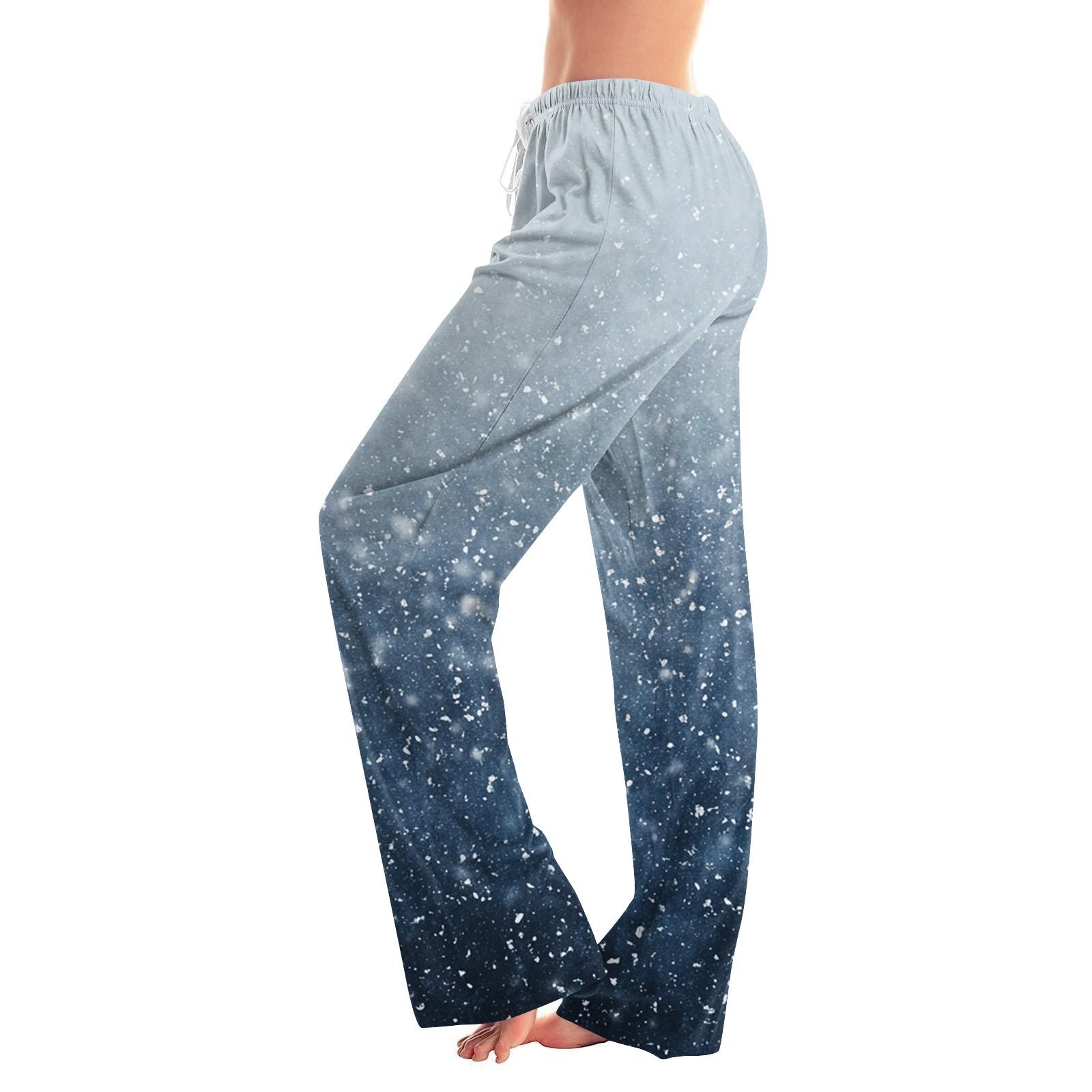 

Женские модные свободные повседневные брюки с принтом в горошек XL небесно-голубой