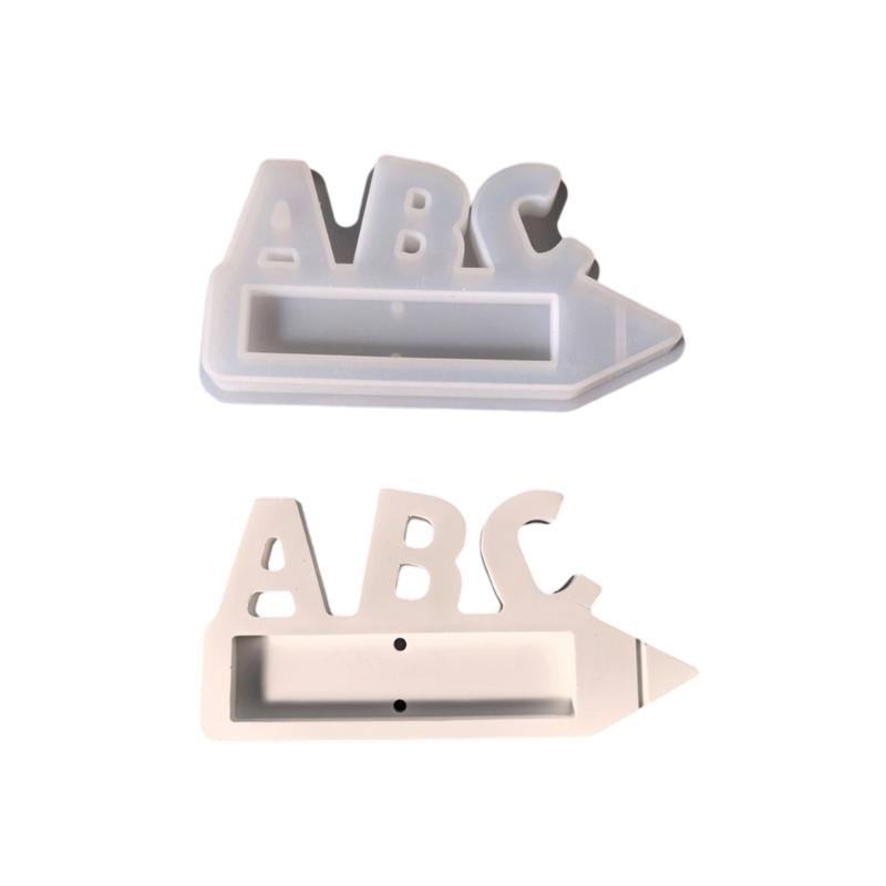 Letter Pencil Shape Resin Silicone Mould Silicone Chocolate Holder Mould for Classroom Decoration Handmade Candy Chocolate Holder Classroom Decoration