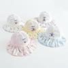 Kids' Embroidered Floral Mesh Bucket Hat - Breathable Outdoor Sun Hat for Students