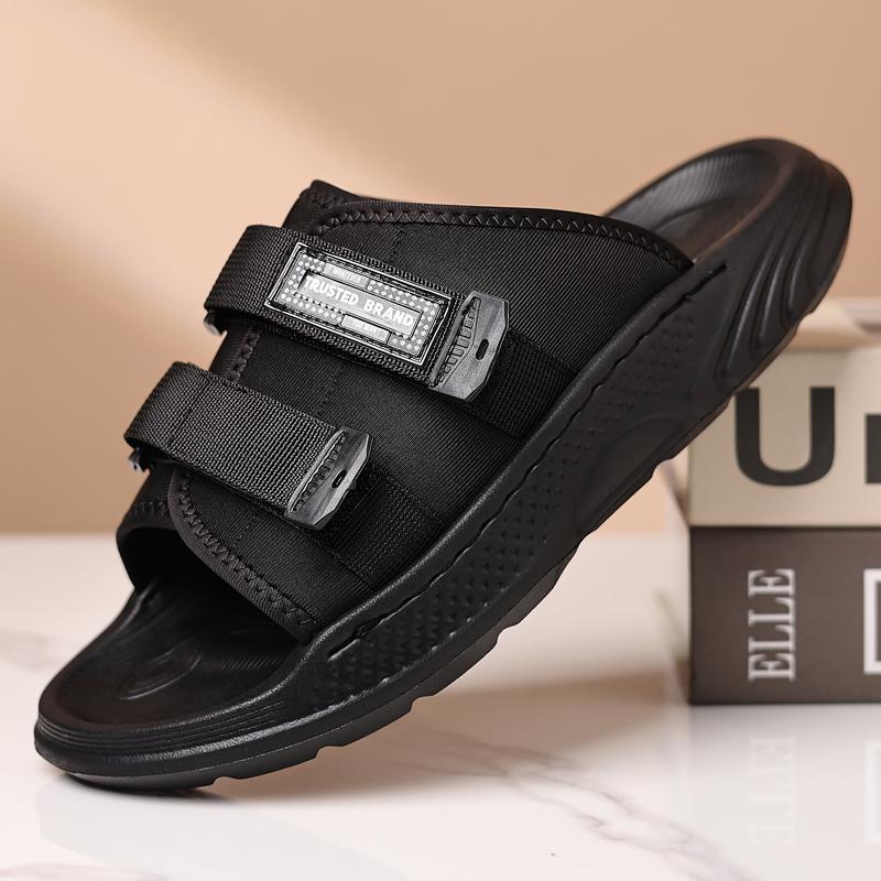Fashion Thick Bottom Male Breathable Slippers Outdoor Men Sports Slippers Summer Handmade Men's Casual Shoes Beach Mens Slip On Shoes