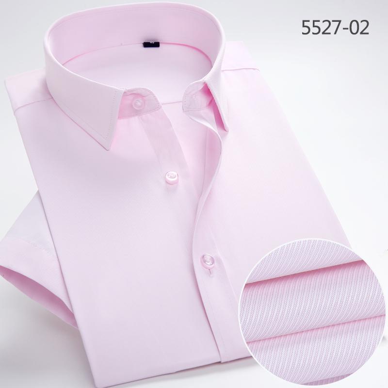 Cămașă de vară cu mânecă scurtă pentru bărbați, formală, cu croiala normală, cămăși de rochie pentru bărbați S ~ 7XL, fără buzunar frontal