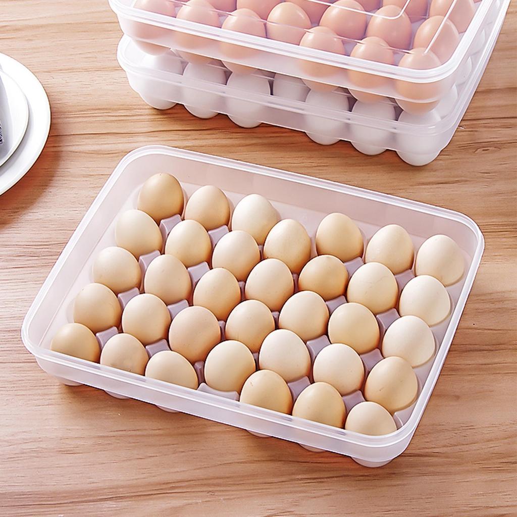 Muti-Gride Egg Storage Box Refrigerator Side Door Storage Rack Anti-Fall Stackable Kitchen-Specific Egg Tray Food Egg Storage