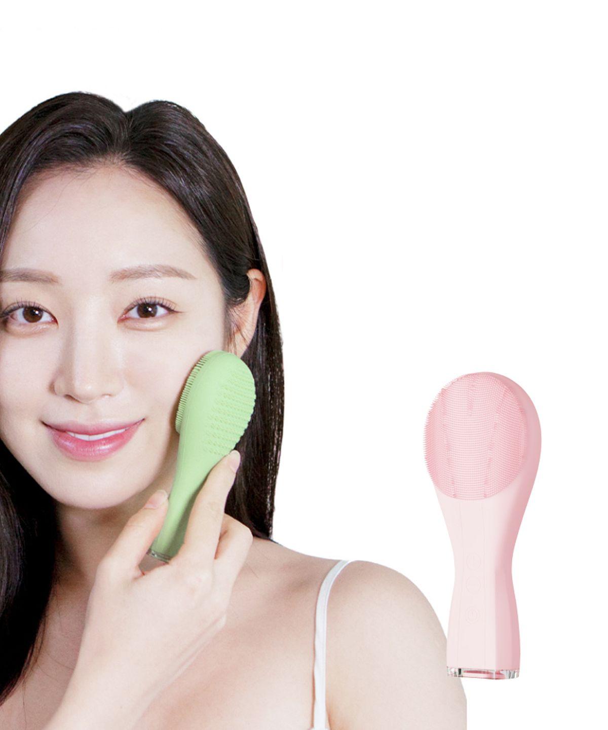 Silicone 16-Level Adjustable Vibrating Cleanser Brush pink