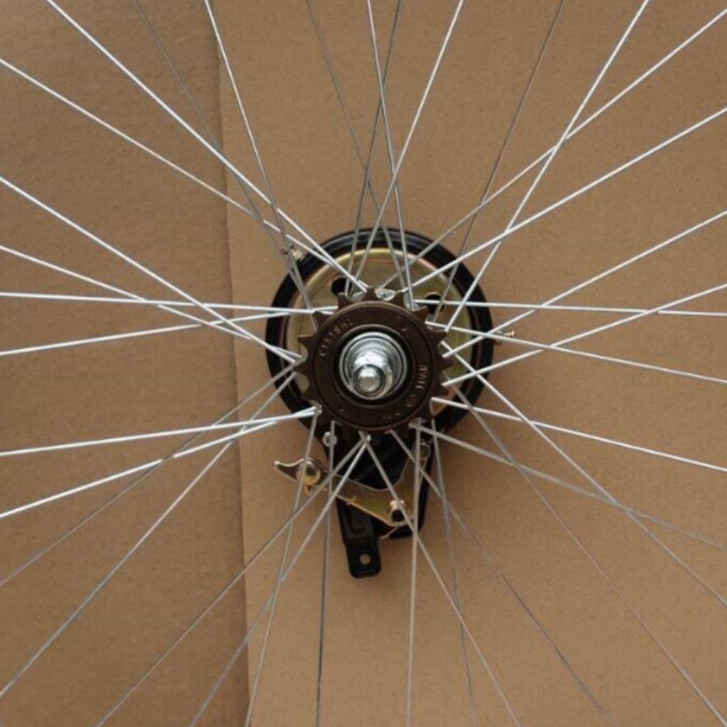 Single Speed Bicycle Rear Wheel Rim 26 Inch Metal Spoke Complete Assembly