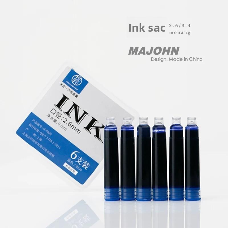 120/6 PCS Majohn Ink Sac Black 2.6/3.4mm 37mm Fountain Pen Ink Cartridges for JINHAO Hongdian Office School Supplies Stationery