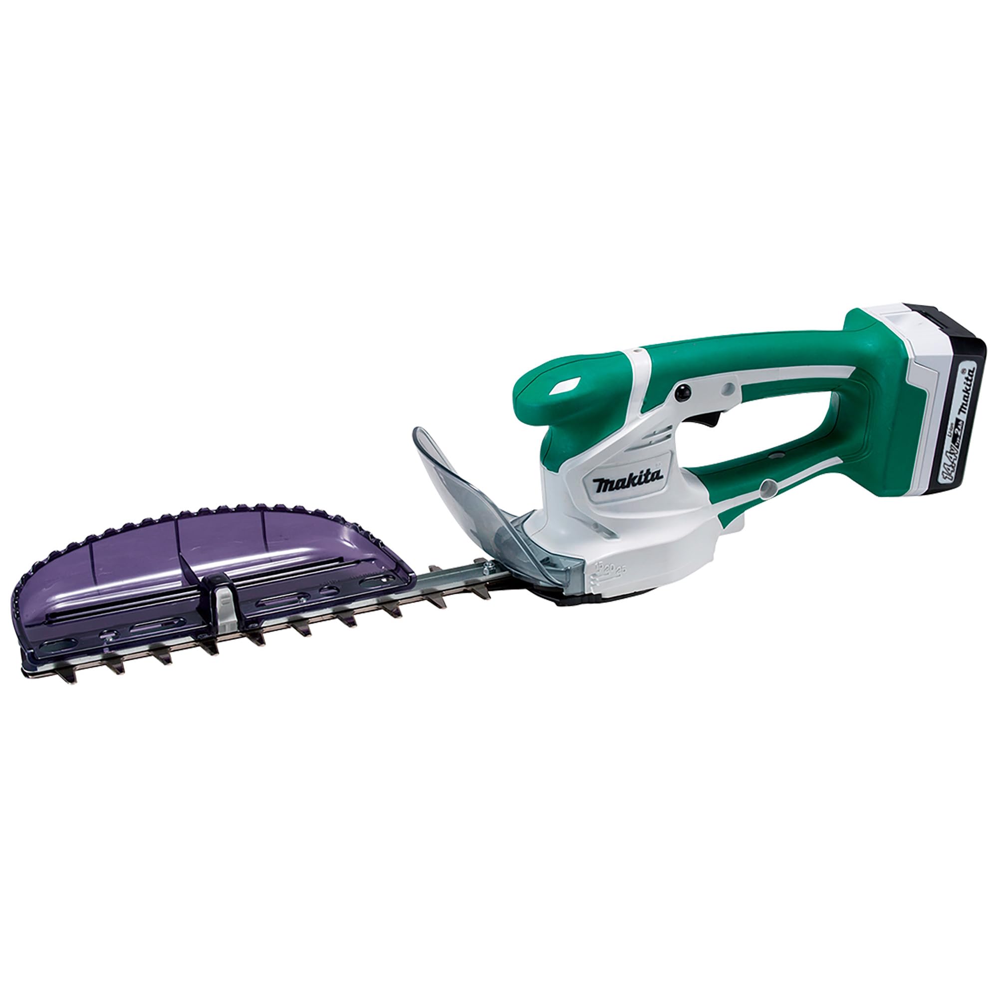 

Makita MUH265DSA 260mm Rechargeable Hedge Trimmer with 2Ah Battery and Charger 14.4V синій