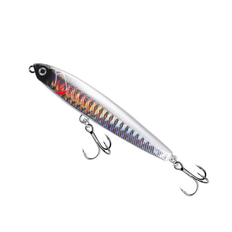 Sinking Pencil Ghost Fly Lure with Blood Groove Hooks - Hard Artificial Plastic Bait