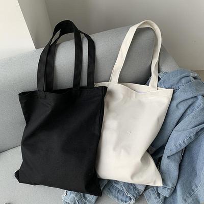 Sac à Bandoulière en Toile Mode Harajuku Couleur Unie Sac de Shopping en Toile Décontracté Grande Capacité Sac à Dos Sac Fourre-tout