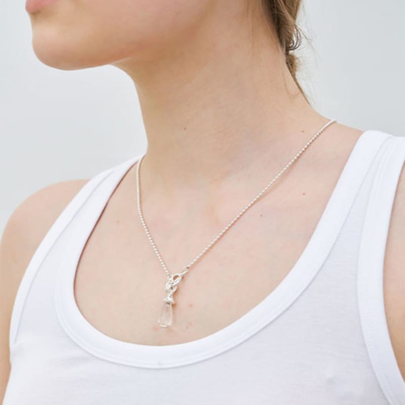 

FLIT LUMP OF WATER DROP NECKLACE (COLORLESS) 550MM