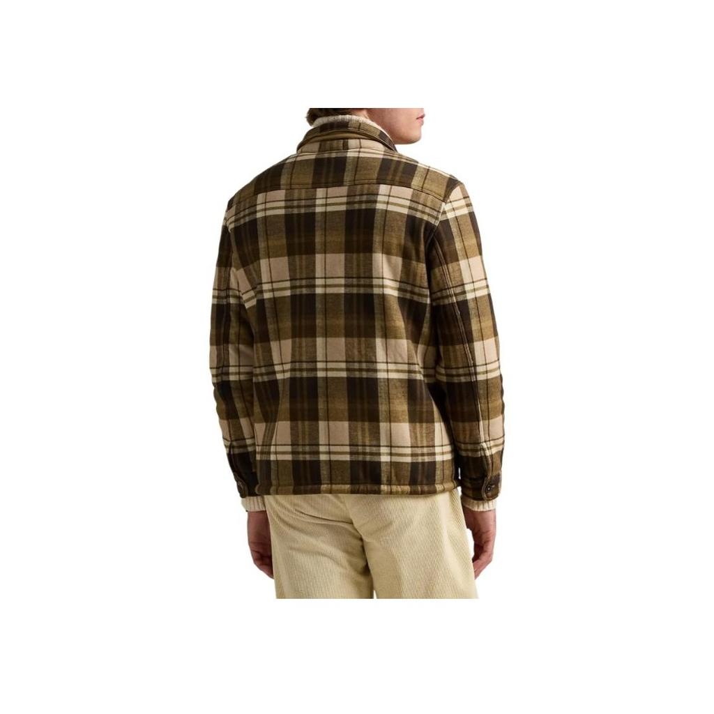 Polo Ralph Lauren Plaid Color Block Single Breasted Long Sleeve Shirt Men shirts Brown MNPOWOV16824012-200