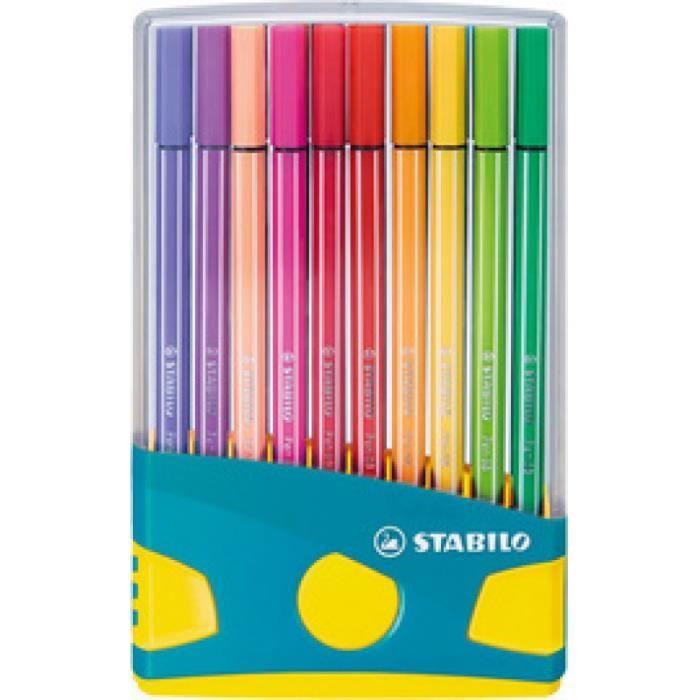 STABILO Fix s plstěným hrotem Pen 68, ColorParade 20 kusů, šedá/modrá 0,000000 Černá