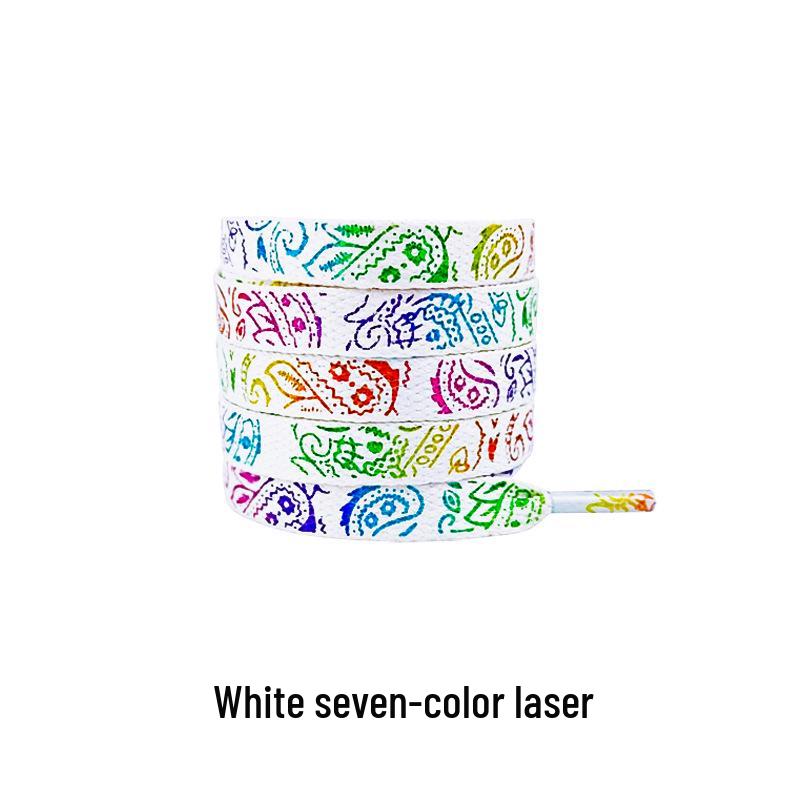 Sevencolor Laser Feng Splatter Lin Ink Shoelaces With Hot Silver Paisley For Af1 Customization