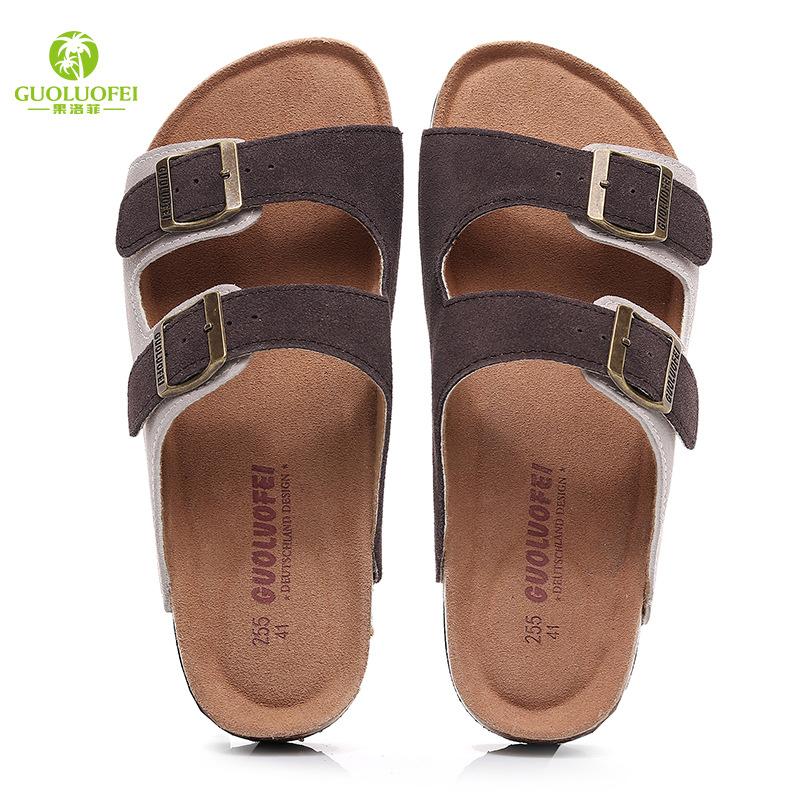 Fashion 2024 Summer Men's Mule Clogs Slippers High Quality Classic Two Buckle Cork Slides Sandals Footwear For Men Women Unisex 35-46