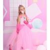 Kids Girls Peach Mesh Tutu Dress Headwear Set Children Halloween Cosplay Costumes Child Pretend Princess Party Role Play Outfit