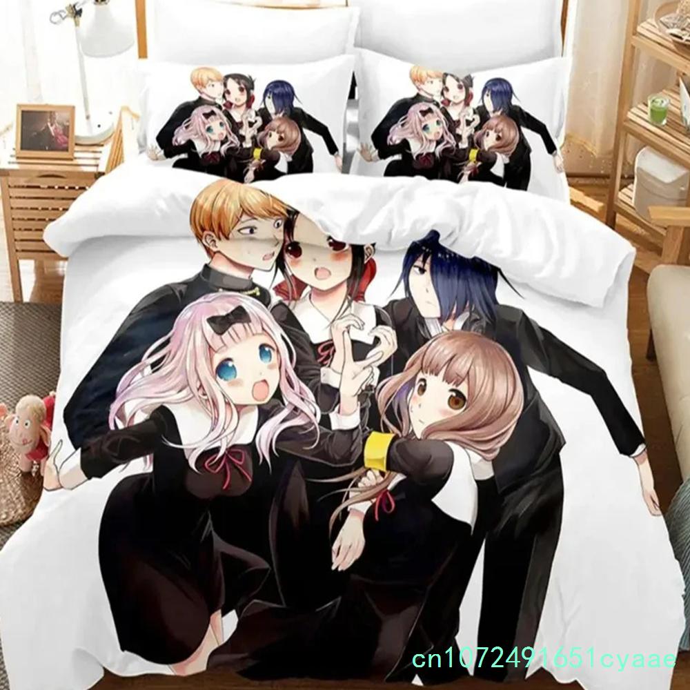 3D Print Anime Kaguya-sama Love Is War Miss Huiye Bedding Set Boys Girls Twin Queen Size Duvet Cover Pillowcase Bed Kids Adult