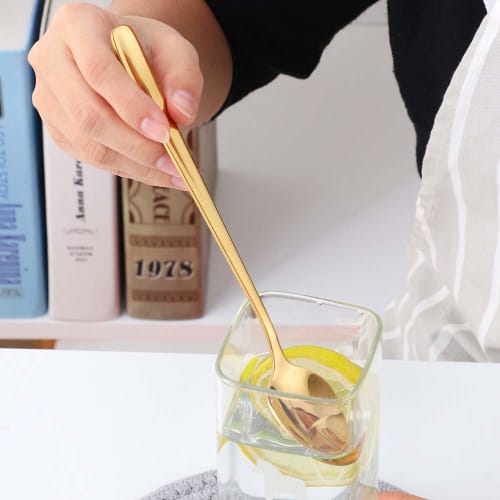 Buyit Parfait Spoons, Long Spoons, Shaved Ice Spoons, Set of 5, 20cm, High-Quality 18/10 Stainless Steel, Mirror Finish, Dishwasher Safe, Available In