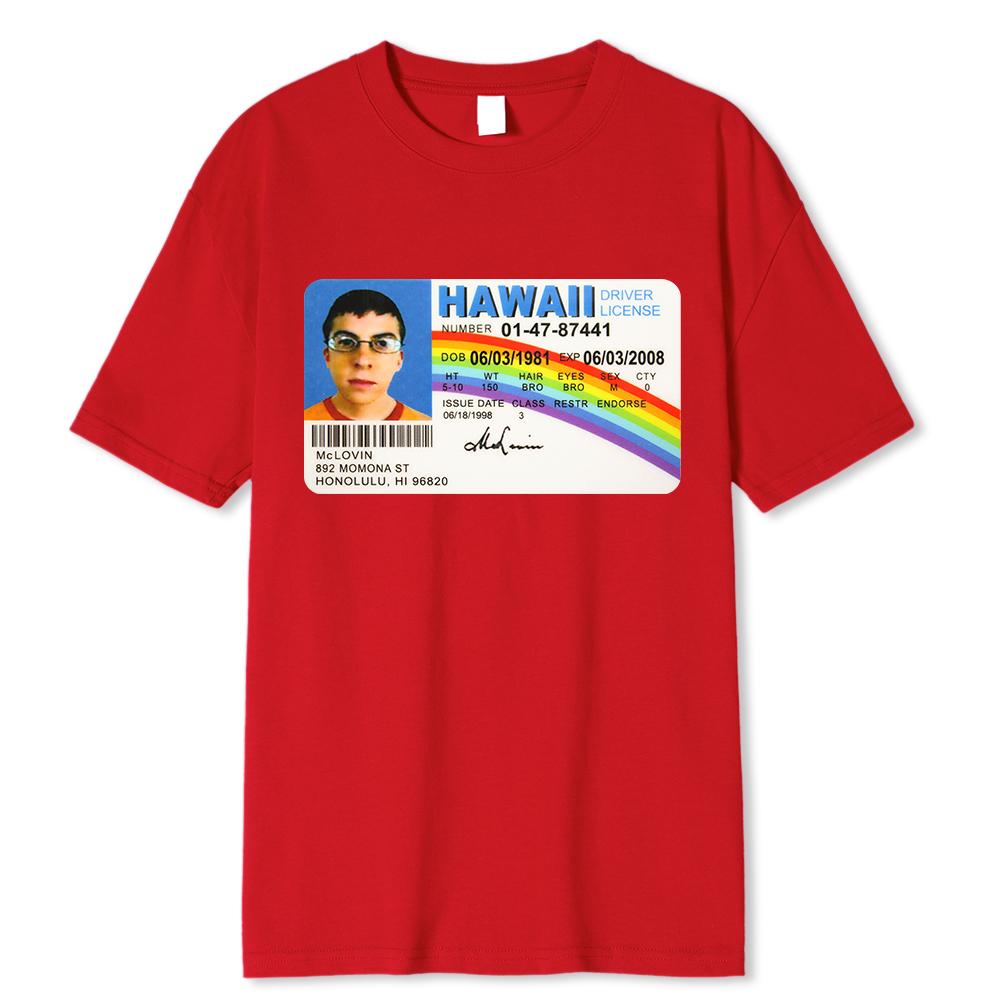 Herren T-Shirt Mclovin Ausweis Superbad Geek Herren Baumwoll-T-Shirt Unisex T-Shirt Teenager Cool Weiche Kleidung