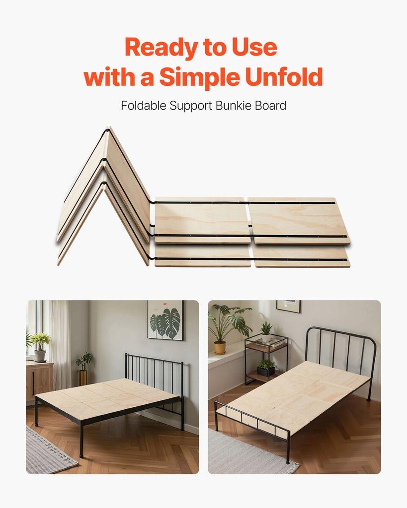 Tablero Bunkie Tamaño Individual, Listones Plegables para Cama de 10 mm con Conexión, Soporte de Madera para Colchón para Cama Tamaño Individual, Soporte Debajo de los Tableros del Colchón,