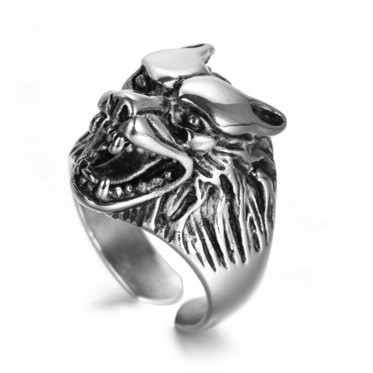 Personalized Retro Punk Animal Rings: Dragon & Eagle Claw Designs for Men