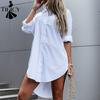 Women's Fashion Casual Spring Fall Solid Color Print Long Sleeve POLO Neck Blouses & Shirts