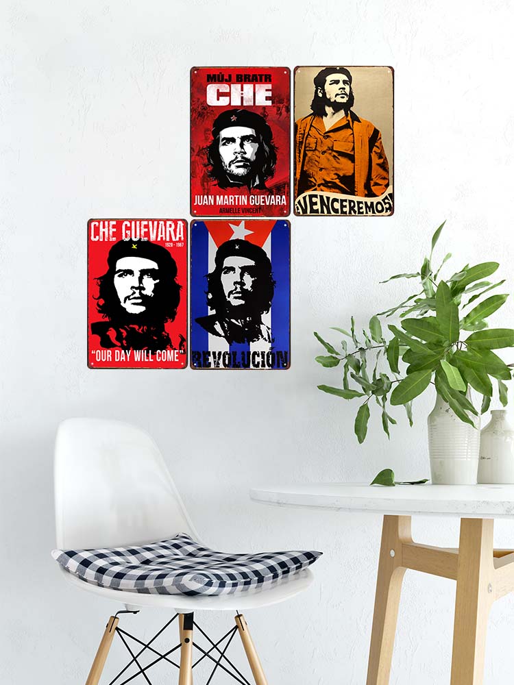 Kommunismus Che Guevara Vintage-Poster Metallschild Retro-Industrie-Dekor Bar Pub Club Männerhöhle Wanddekoration 30 x 20 cm