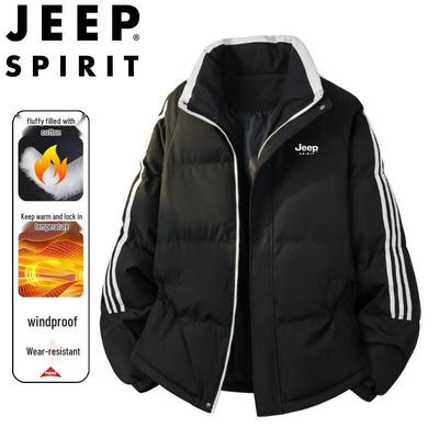 JEEP SPIRIT Men's Winter Cotton Padded Stand Collar Jacket