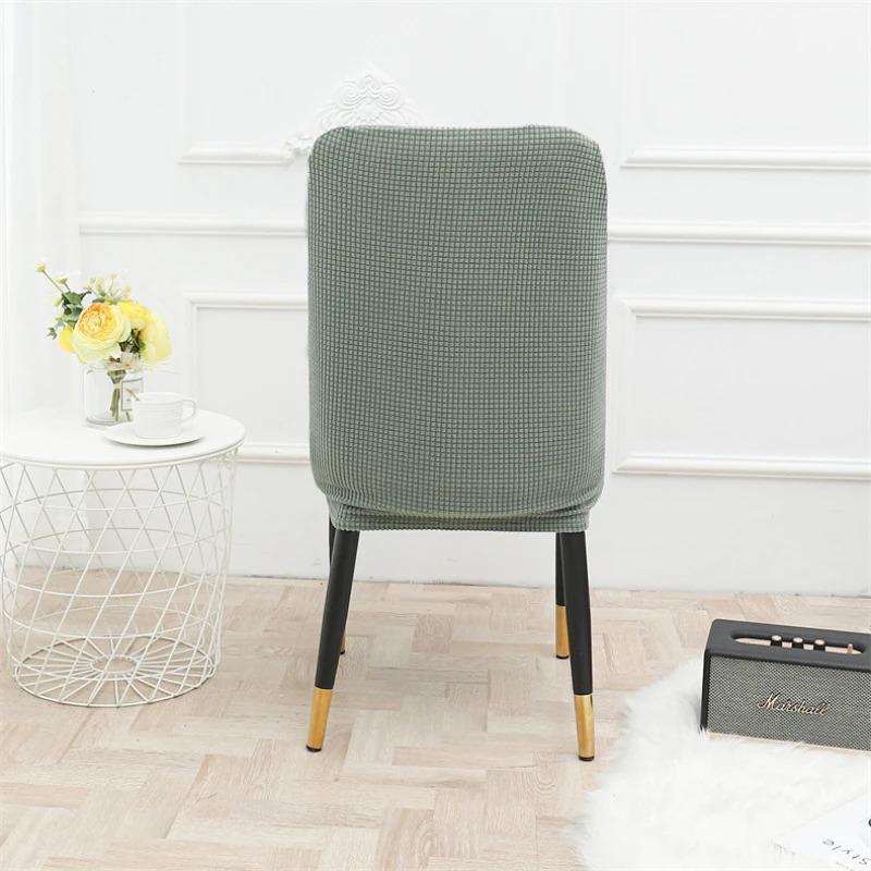 Elastic Stretchable Chair Slipcover Washable Breathable Curved Back Dining Chair Cover Decorative Contoured Dining Chair Cover