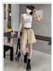 Women's Khaki High-Waisted A-Line Summer Shorts - Slimming, Petite, Ice Silk Casual Wear
