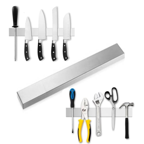 

Nanairo Inc. Magnetic Knife Stand, Knife Rack with Magnet, Strong Adhesive Tape, Stainless Steel, Wall-Mounted, Kitchen Tool Holder, Durable, Rust-Res