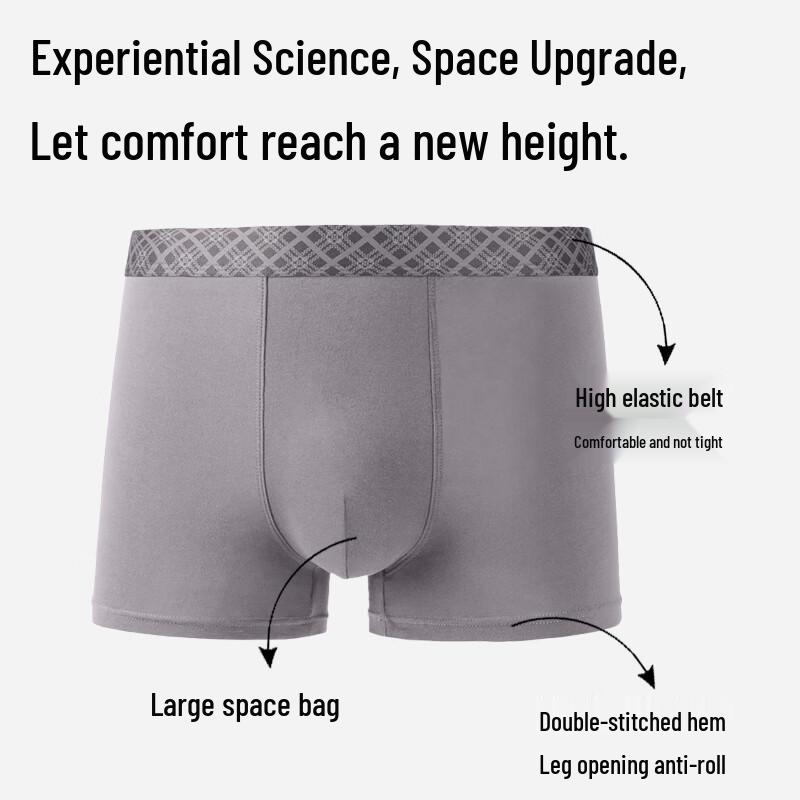 Cotton Soft Men's Pure Cotton Antibacterial Boxer Briefs Multipack