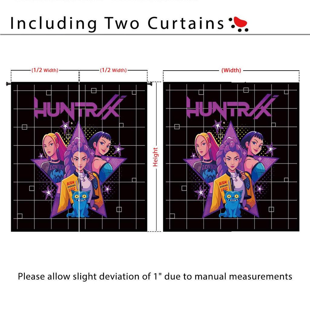 Dämonenjäger 3D Digitaldruck Verdunkelungsvorhänge - Benutzerdefiniertes Foto, Dick, Hochpräziser Sonnenschutz, Sonnenschutz, Grenzüberschreitend
