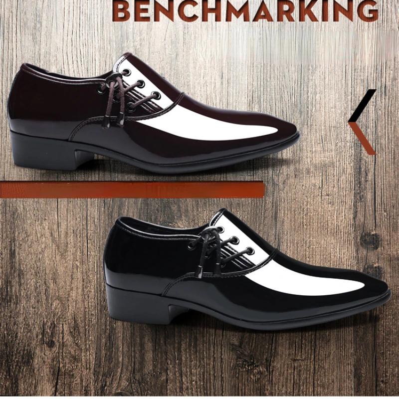 Trending Pointed Patent Leather Shoes for Men Business Shoe Men Bright Casual Shoes Large Wedding Shoes Party Shoes Men Oxfords