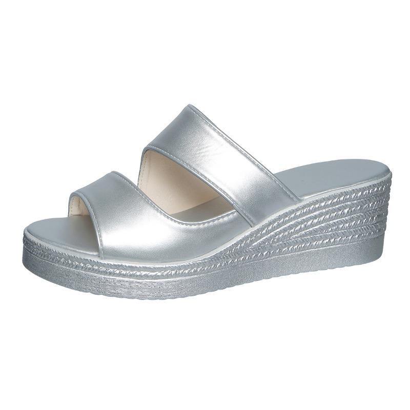 Fish-mouth Style Platform Shoes, Slip-on Shoes, Slippers, Women's New Arrivals, Large Size, Thick Sole, High Heels Devotion