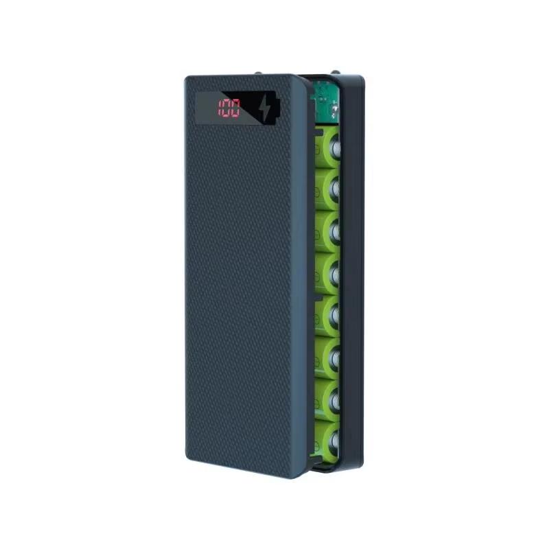 8-Slot DIY 18650 Battery Power Bank Case Digital Display 5V 21A Fast Charger Box for Travel Business Trip Use