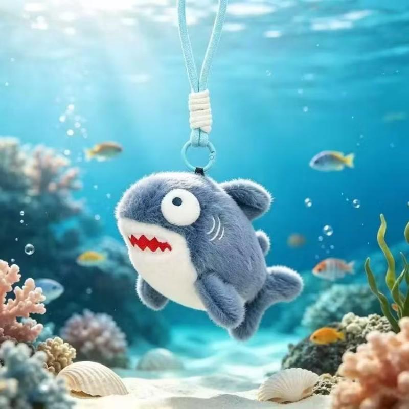 Adorable Marine Animal Plush Keychain: Crab, Lobster, Jellyfish, Shark Bag Charm Souvenir