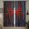 Red and Blue Spider Web Pattern Print Drapes Room Darkening Window Curtains for Home Decor,Rod Pocket Blackout Curtains Bedroom