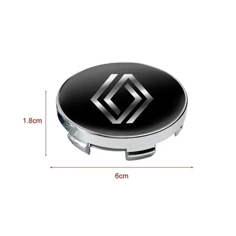 2026 Hot For Renault Hub Caps Auto 60mm Wheel Center Hub Cap Badge Decoration Accessories For Renault Koleos QM5 QM6 Scenic Mega